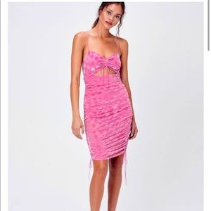FOR LOVE & LEMONS pink lust fever midi dress